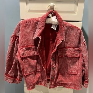 NEVER WORN Red Cropped Jacket